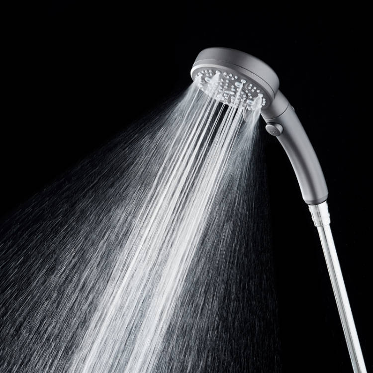 Hot Seller Water Saving Multifunctional Chrome 9 Modes Spray Handheld Shower Head with One-Touch Stop Button for Bathroom