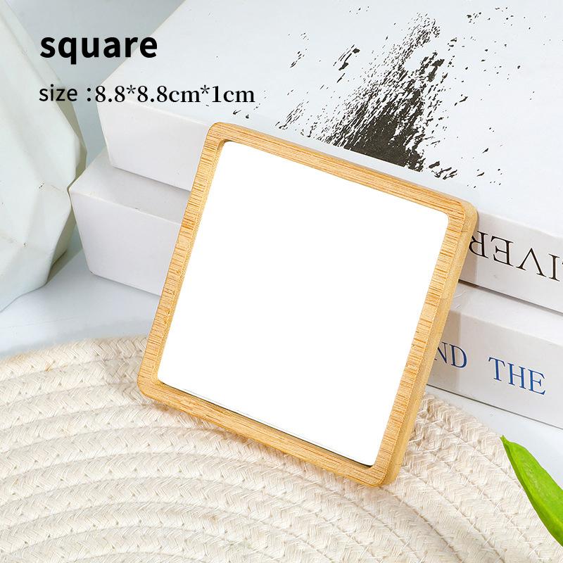 Dřevěné Ruční Zrcátko Vintage Přenosné Více Tvarů Kosmetické Zrcátko Kompaktní Make-up Toaletní Zrcátko Ruční Zrcátko Dámské Cestovní Zrcátka