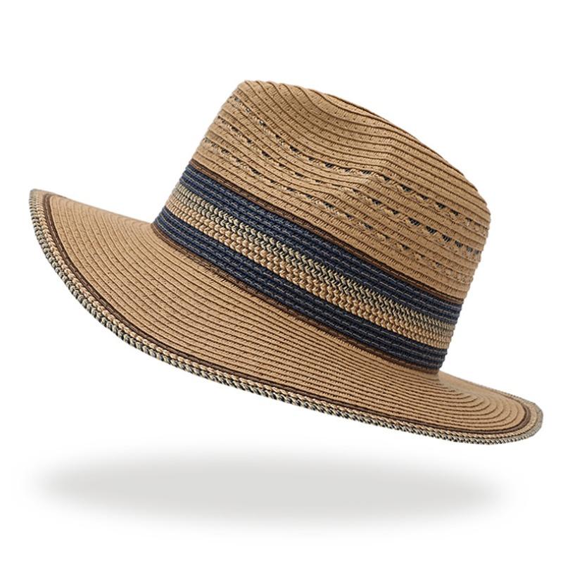 Meimeier Men's and women's beach sun protection straw hat, sunshade beach hat, outdoor woven jazz hat, sun protection hat