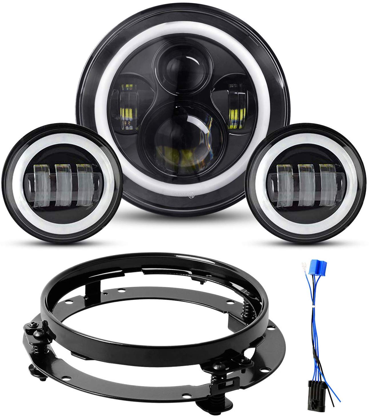 

Для мотоцикла Harley Light Davidson Electra Glide Softail Fat Boy Touring 7-дюймовый светодиодный фонарь с 4,5-дюймовыми противотуманными фарами