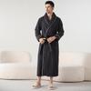 Velvet & Fleece Couple Pajamas: Unisex Long Bathrobe for Autumn/Winter