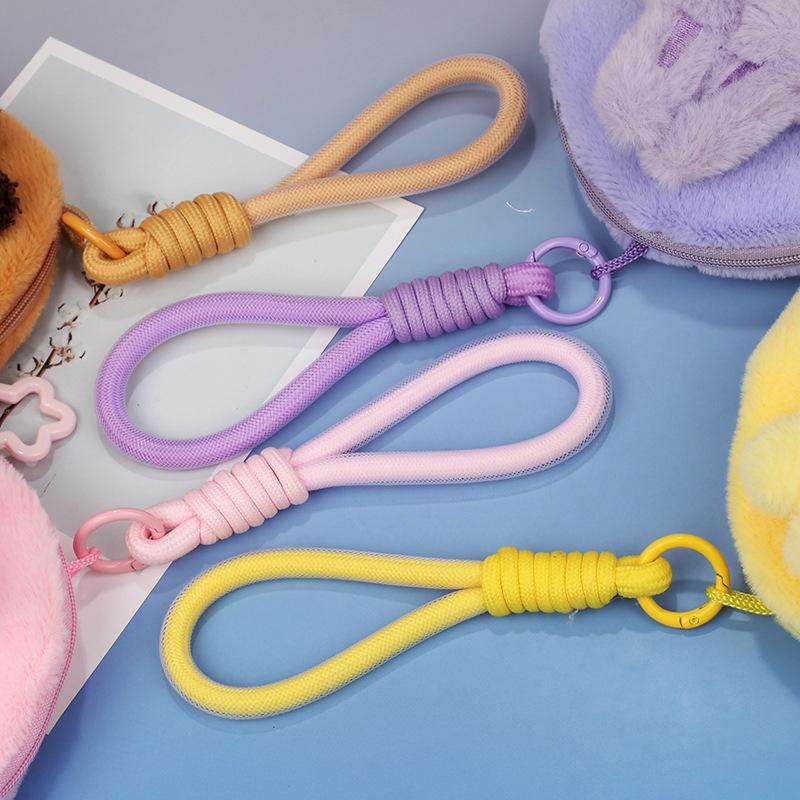 Labubu Plush storage bag, solid color zipper, wrist strap, coin purse, zipper fabric