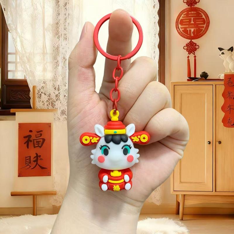 Cute 2026 Year Of The Horse Keychain Zodiac Pony Pendant Couple Backpack Fashionable Accessory Jewelry New Year Mascot Gifts