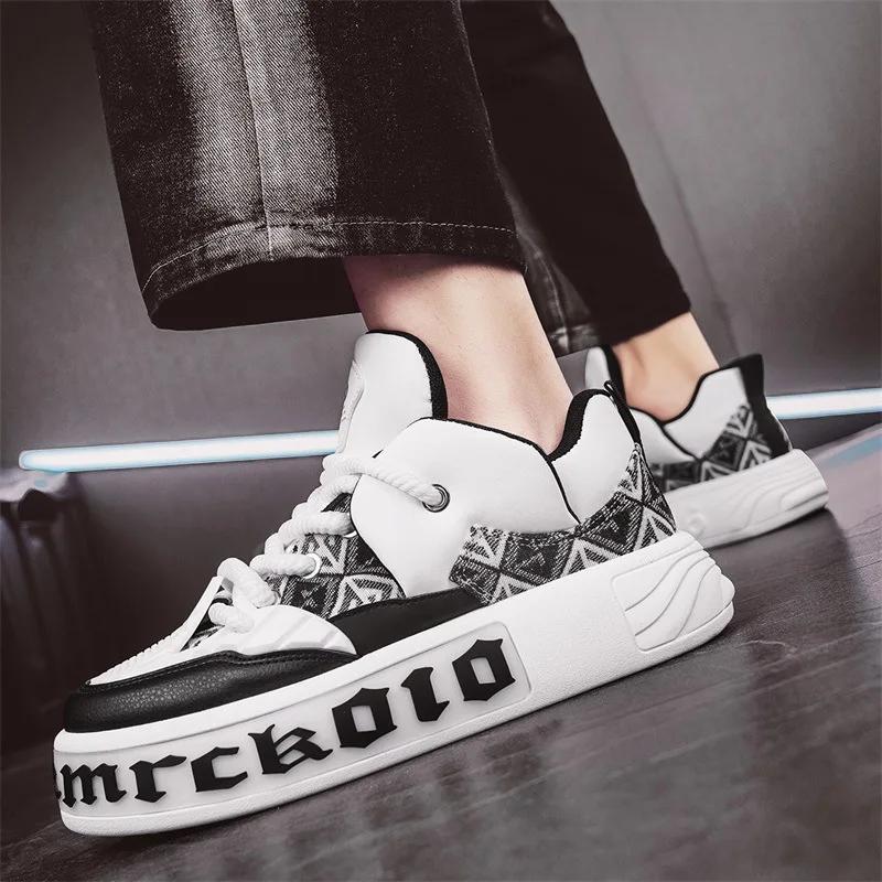 Neue Klassische Herrenschuhe Dicke Sohle Höhensteigernd Lässige Skateboard-Schuhe für Jugendliche Bequem Weiche Sohle Sportschuhe
