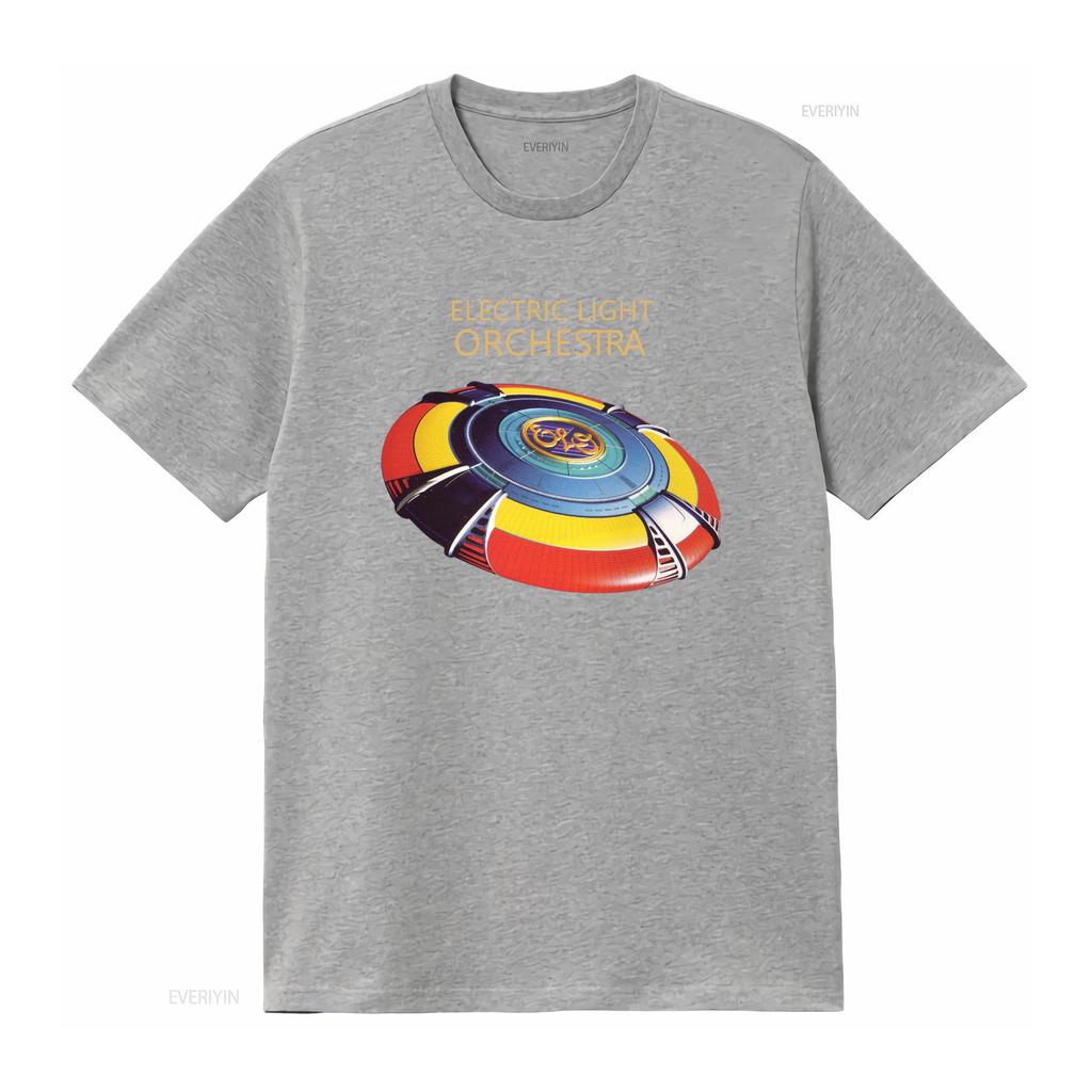 Electric Light Orchestra Retro Futuristic Spaceship Unisexs T Shirt Vintage Washed Top For Everyday Wear Versatile Casual Unisex