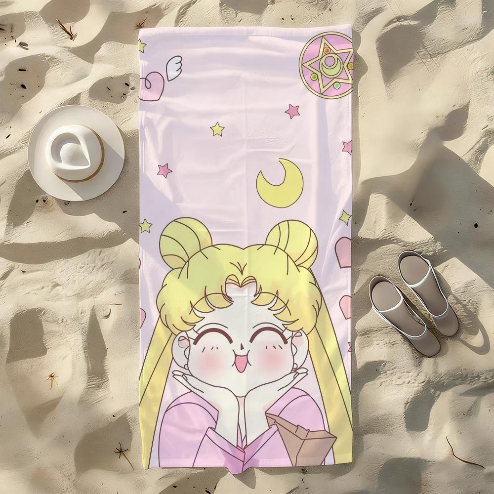 Comic S-Sailor M-Moon Towel For Swim Yoga Gym Quick Drying Soft and skin-friendly Beach Towels All-Season