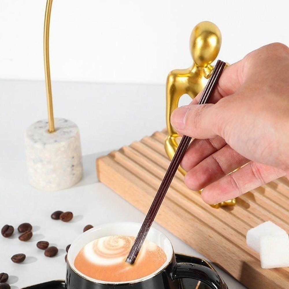 100/200/500 PCS Food Grade Coffee Straw Three Holes Design Double Hole Stir Stick  Party Supplies