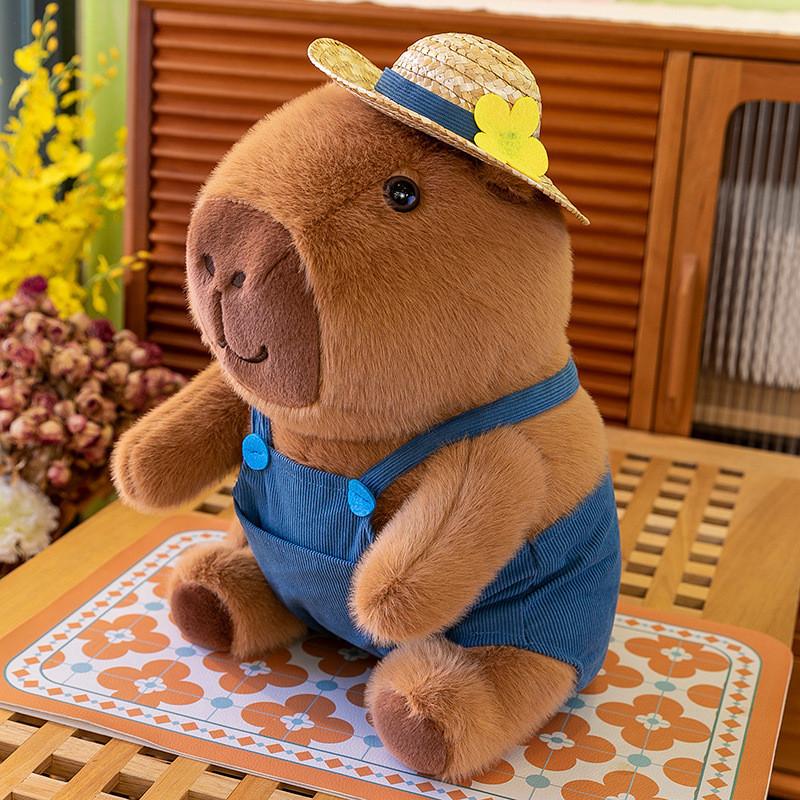 Capybara Clothes Wear Plush Toy Animal Stuffed Doll Cartoon Kids Birthday Gift