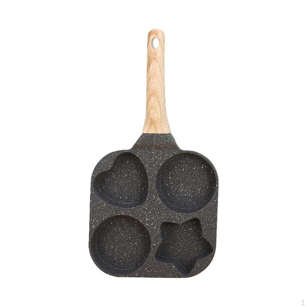 Tigaie cu grătar împărțit Arată cu ouă Vase antiaderență Omletă pentru clătite cu 4 găuri pentru gătit