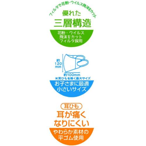 Skater 3-layer Non-woven 3D Mask for Children 7 Pieces Noraneko Gundan MSKS3N-A