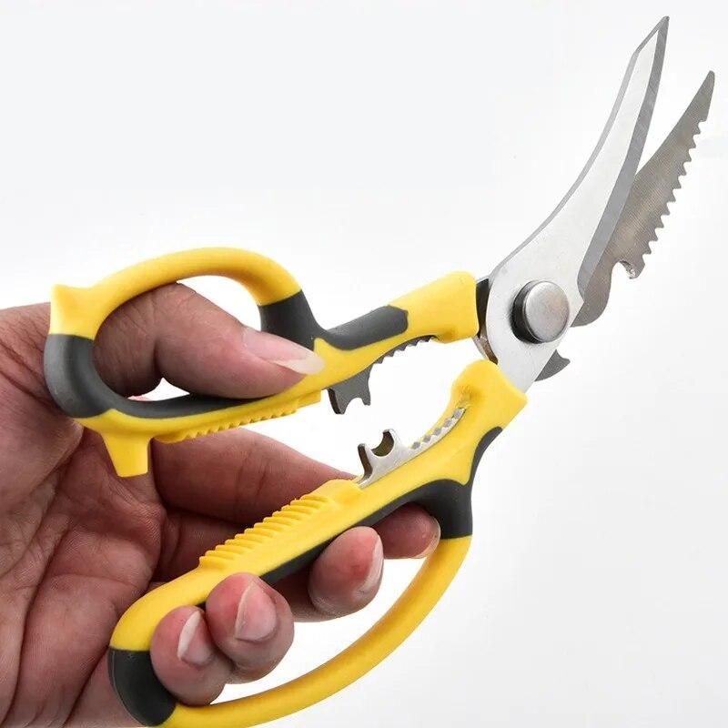 Multifunkční kuchyňské nůžky Kuchyňské nůžky na kuřecí kosti Nerezové nůžky na ryby Stupnice Otvírák na pivo Venkovní nůžky