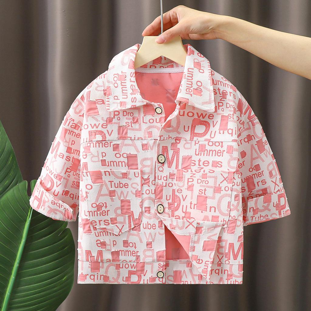 Children's Cotton Denim Jacket Fall Long Sleeve Shirt Jacket for Boys and Girls