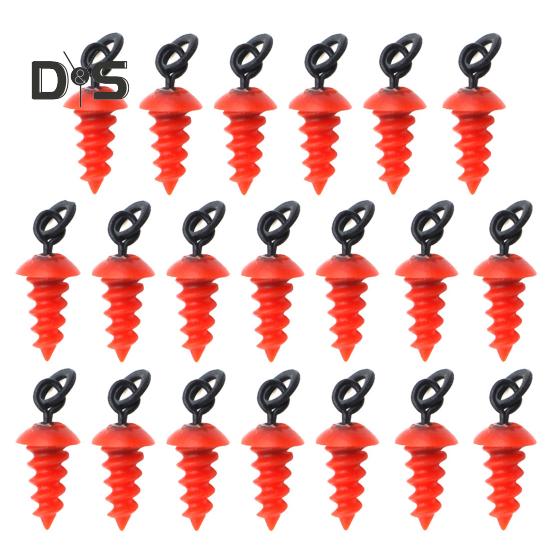 

20 шт. винт для ловли карпа с вертлюгом, прочный винт для держателя рыболовной приманки, аксессуары для пресноводной соленой рыбалки на открытом воздухе красный