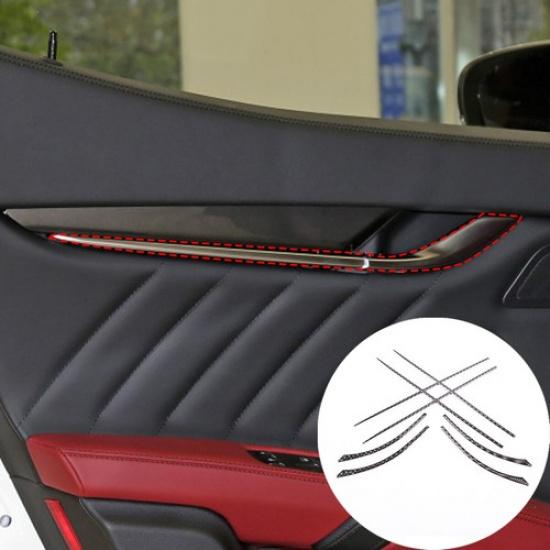Carbon Fiber Inner Door Handle Cover Strip Trim For Maserati Ghibli 2014-