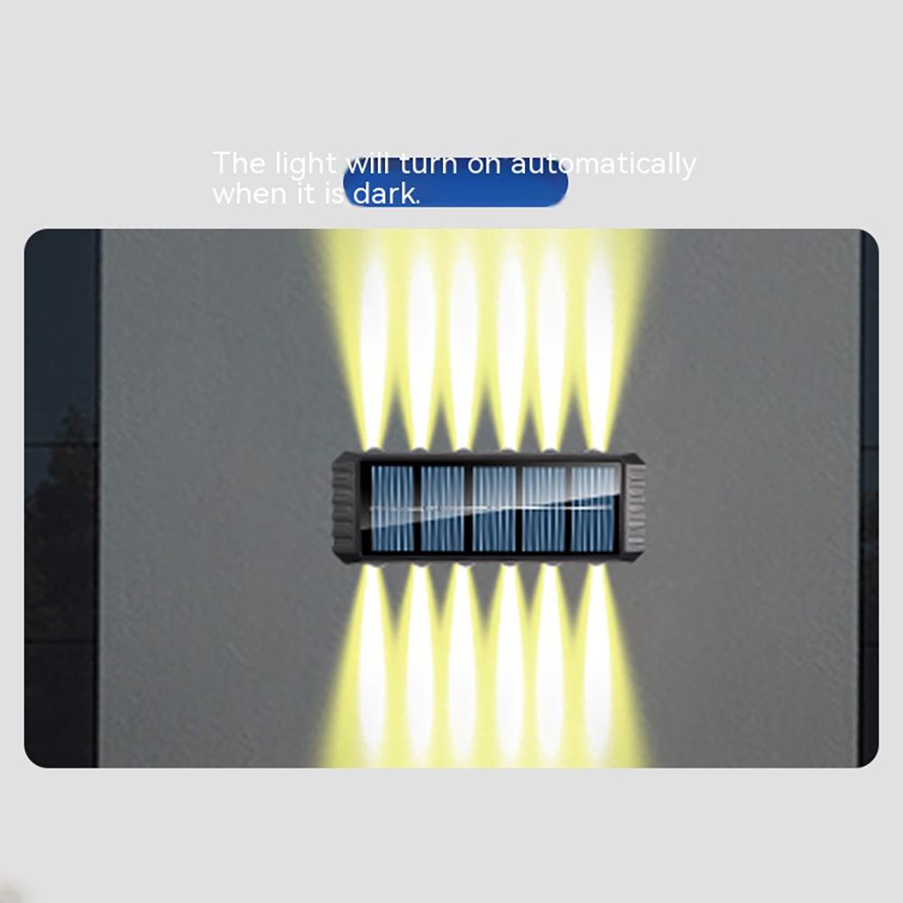 14 LED Solar-Außenleuchten Wasserdicht Auf- und Abbeleuchtung Wandleuchten für Hof Terrasse Garten Garage Gehweg Veranda
