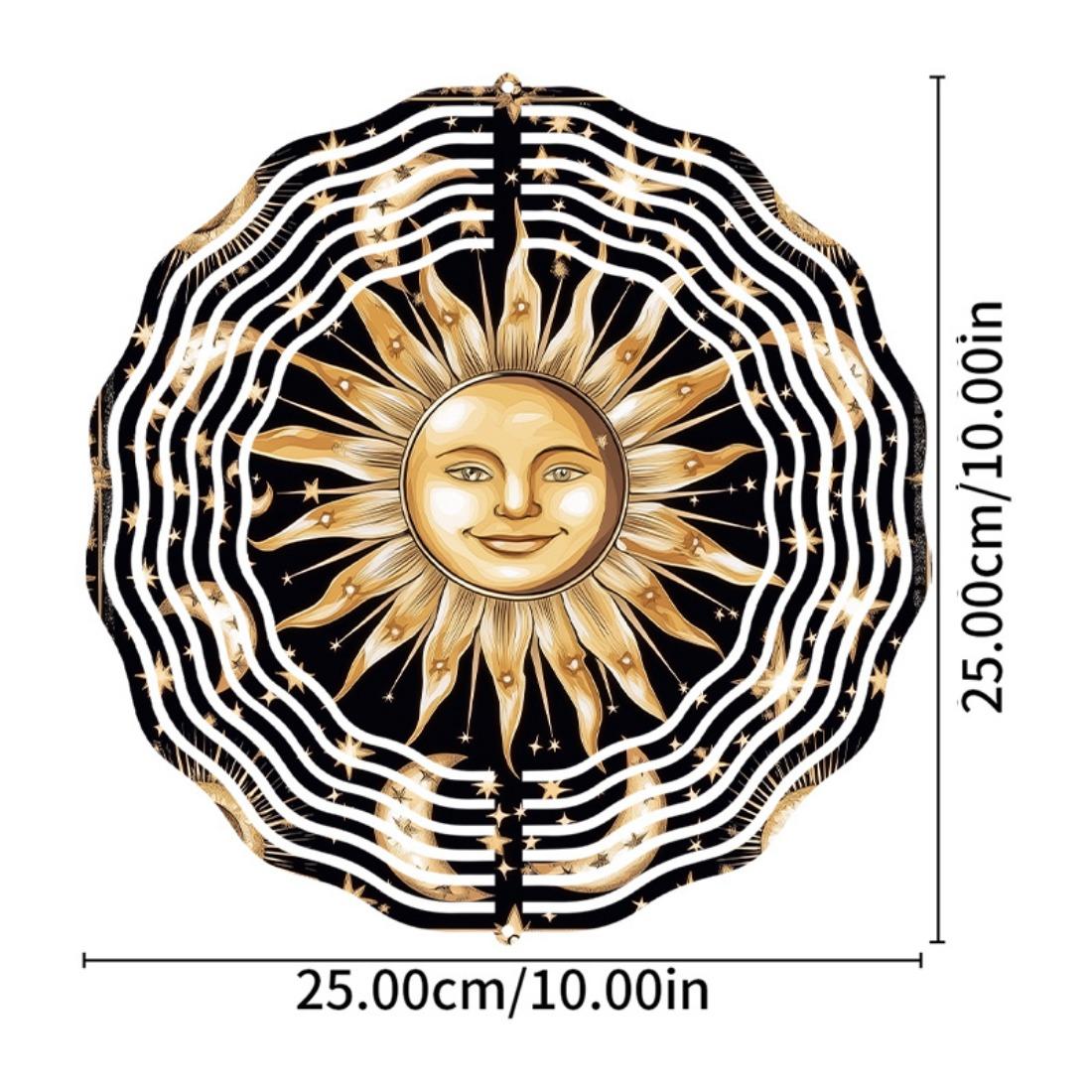 

Sun and Moon Metal Wind Chime, Outdoor Hanging Decor for Garden, Patio, Living Room, Office, Ideal Gift for Mother 01A