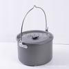 4L Outdoor Camping Mess Kit, Anodized Non-stick Aluminum Hanging Pot