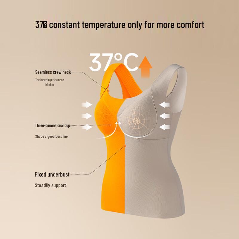 MIIOW Women's Wool Silk Thermal Vest with Built-in Bra Pads