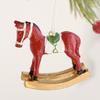 Cross-Border Painted Resin Wooden Horse Christmas Tree Ornament