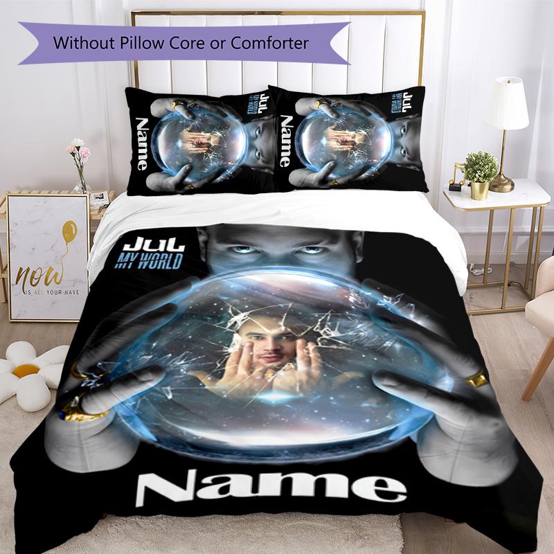 3pcs Custom Name Cartoon Jul rapper Bedding Set Duvet Cover Closure Includes 1 Duvet Cover & 2 Pillowcases for All Seasons Bedroom Decor
