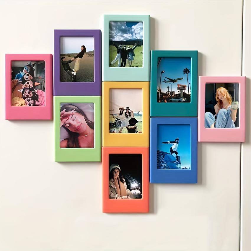 5pcs/10pcs Magnetic Photo Frame, 3-Inch Color Refrigerator Magnet, Compatible With Fuji Instax Mini Photo Paper.
