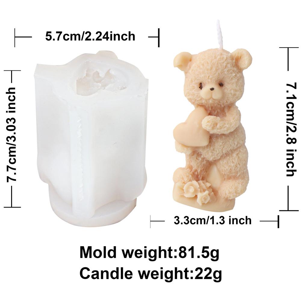 

3D Marriage Bear Silicone Candle Mold DIY Hug Bear Animals Soap Resin Plaster Mould Craft Gifts Wedding Anniversary Decorations