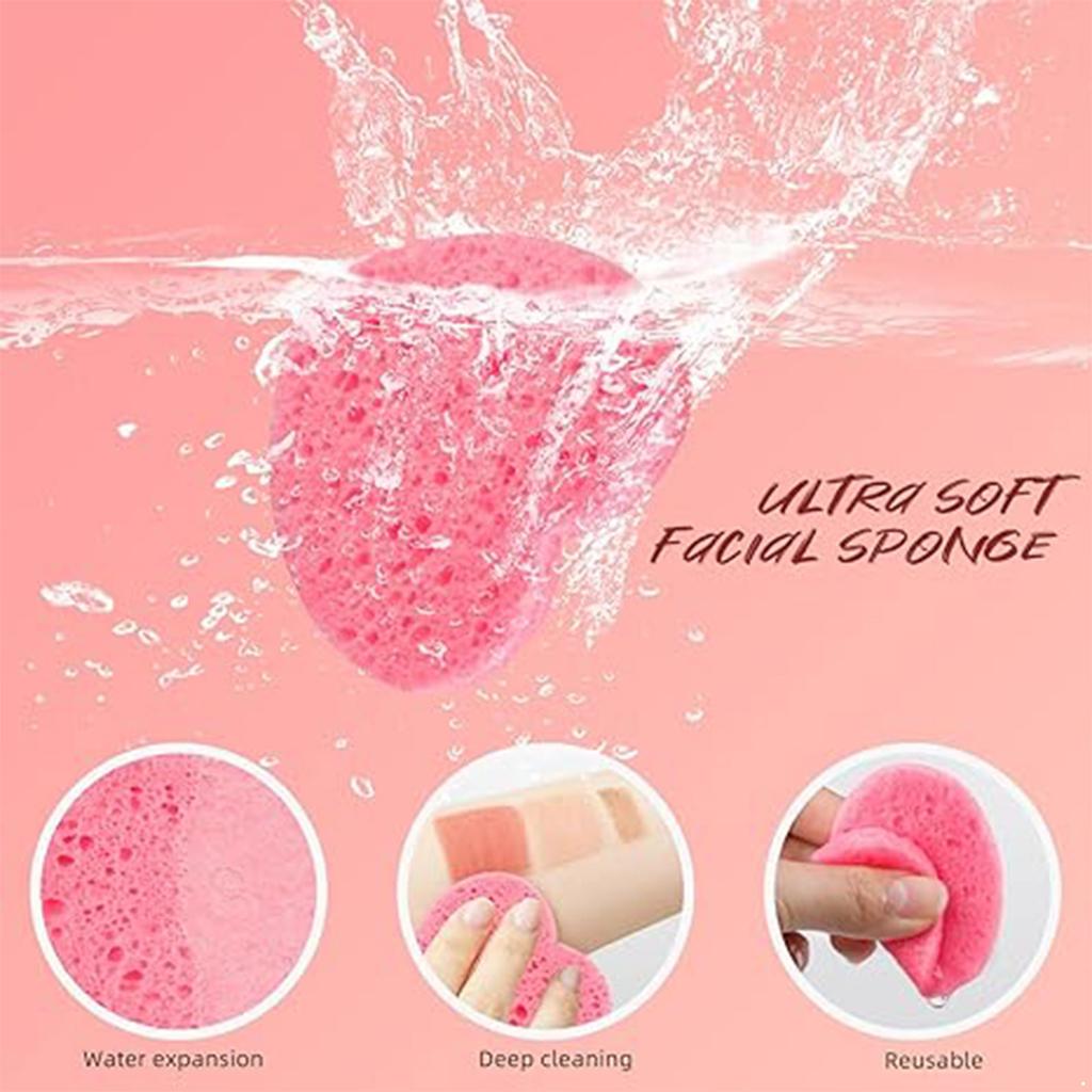50 Stück Umweltfreundliche Herzförmige Make-up-Schwämmchen - Komprimierte Gesichtsreinigungsschwämmchen zum sanften Abschminken, Wiederverwendbare Kosmetikblender