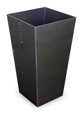 TATSU-CRAFT Metallica L-Shaped Dustbin, Metallica GM Gunmetal, 9.5L, Stylish Lidless Trash Can for Outdoor Use, Kitchen, Living Room, Slim Pail,