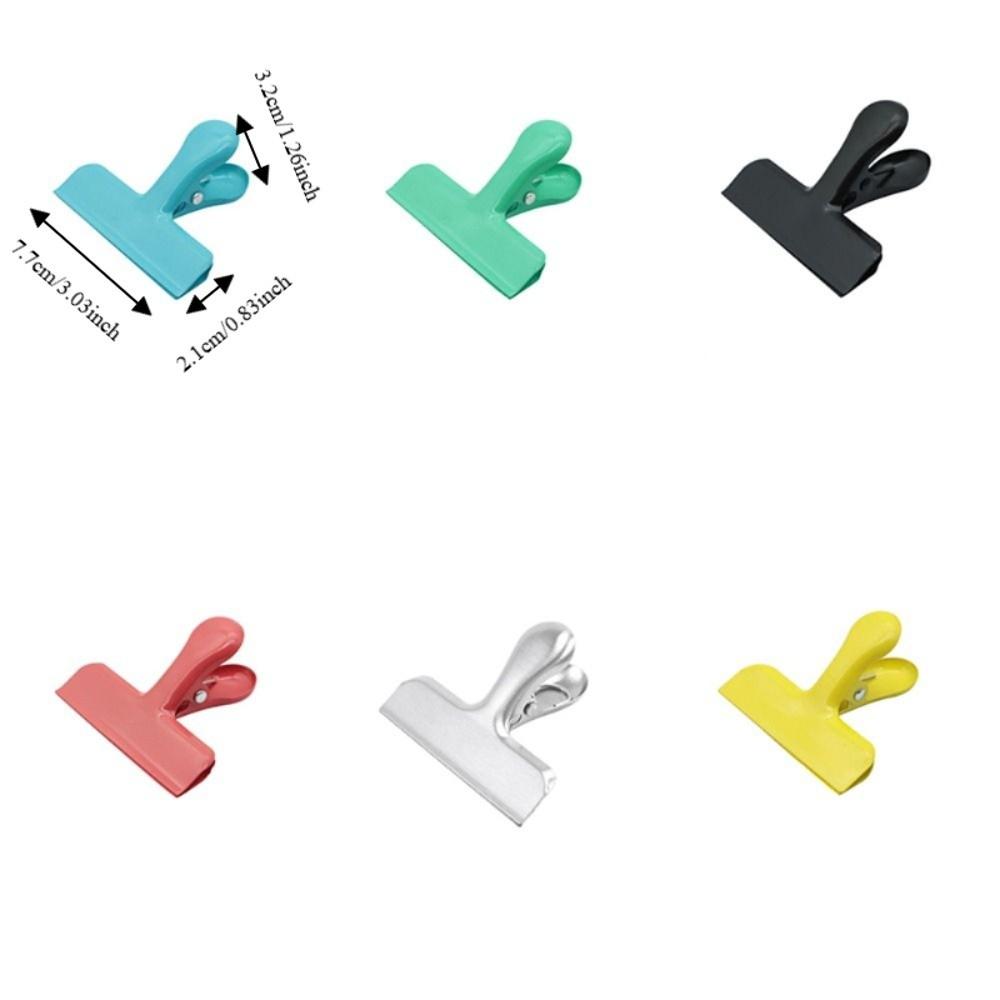 8PCS Stainless Steel Food Packages Clamp Round Corner Office Ticket Clip Photo Clip  Painting