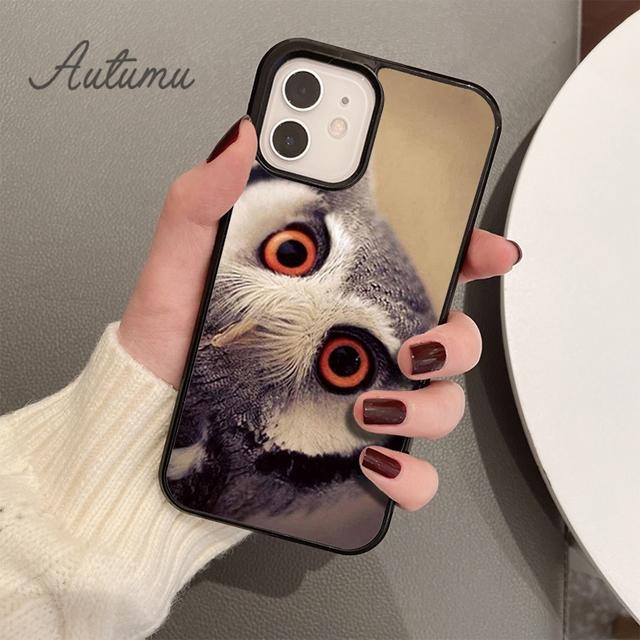 Zvierací Sova čierny Silikónový Kryt na Telefón pre iPhone 11 12 13 14 Pro Max mini XR XS SE 2020 6S 7 8 Plus Samsung Galaxy S21 S22 Kryt