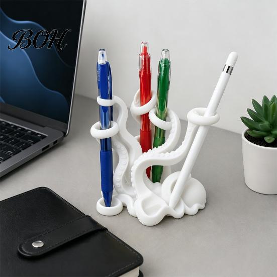 Versatile Desktop Organizer Octopus Toothbrush Holder, Durable PLA Organizer, Creative Stand, Artistic Bathroom Counter Decor Multi-functional
