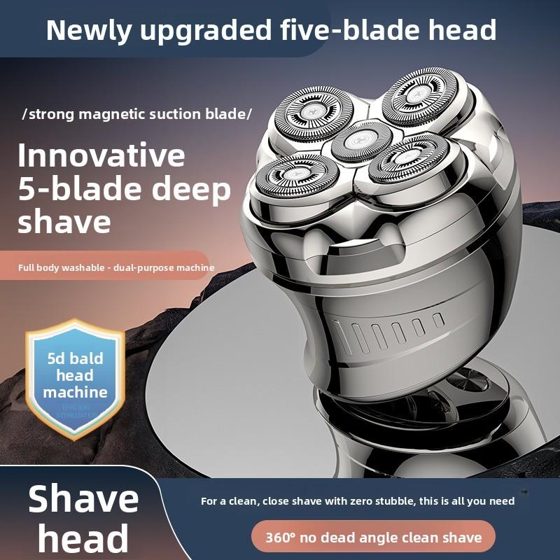 Magnetic Suction Razor Head Gadget - Fully Washable, Digital Display, Electric Shaving Kit