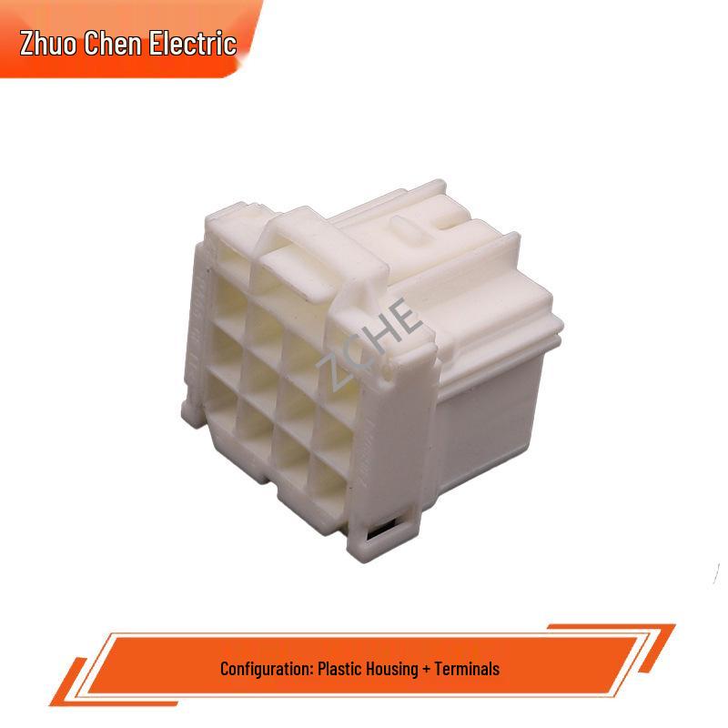 12-Pin Male-Female Mating Connector 2-967627-1 Plug with 7-968972-1 Connector, 12 Holes