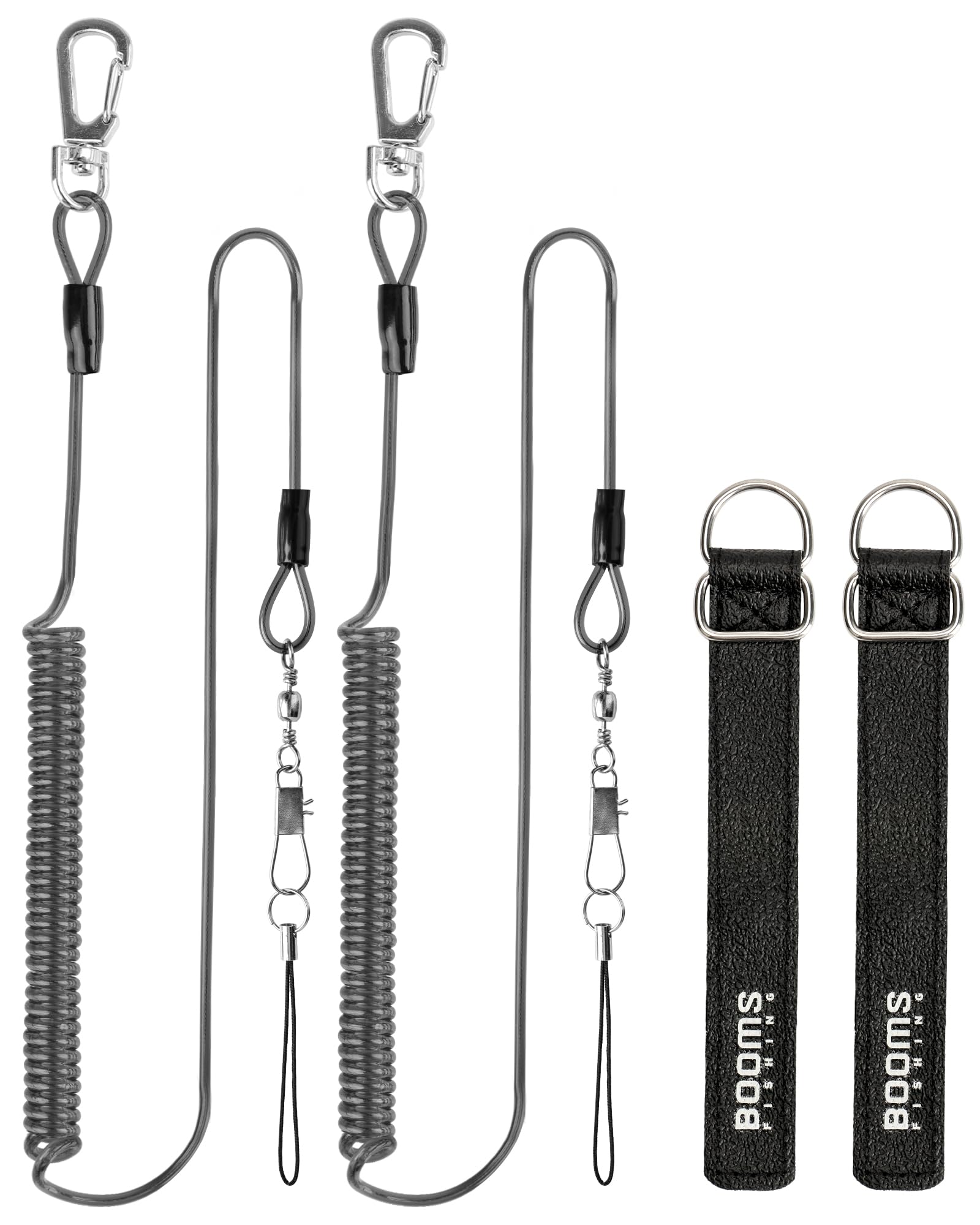 

Booms Fishing T07 Fishing Rod Rod Spiral Rod Drop Strap Set of Black Belt, Strap, Cord, Prevention, Rope, 2m, 4,