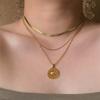 Youthway Stainless Steel Necklace Cubic Zirconia Pendant 18 K Plated Trendy Jewelry Boucle D'Oreille Femme Necklace Gala