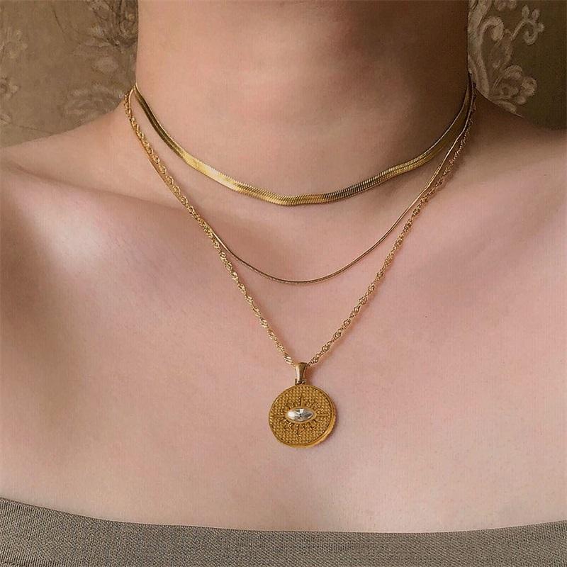 Youthway Stainless Steel Necklace Cubic Zirconia Pendant 18 K Plated Trendy Jewelry Boucle D'Oreille Femme Necklace Gala