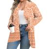 Women's Fall And Winter Fashion Casual Print Long Sleeve Mid-Length Cardigan Jacket