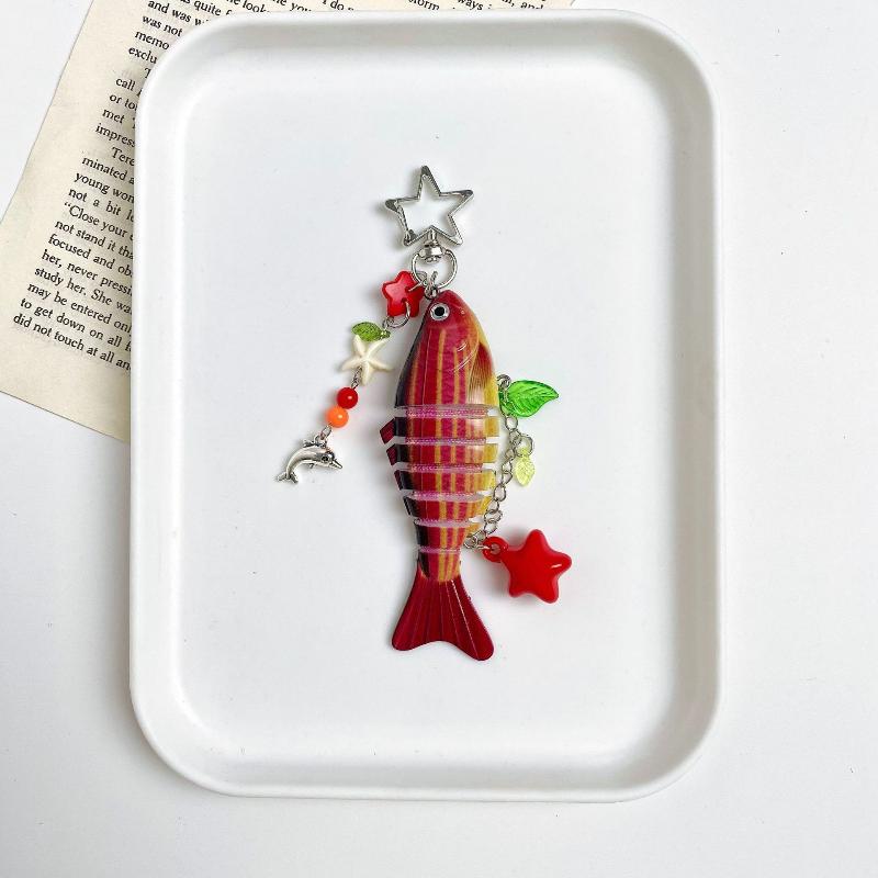 

Вишуканий Брелок для Ключів Ручної Роботи Риба Багатосекційна Сувеніри для Любителів Риболовлі Подарунки Підвіска для Сумки Прикраса Ювелірні Аксесуари Подарунки