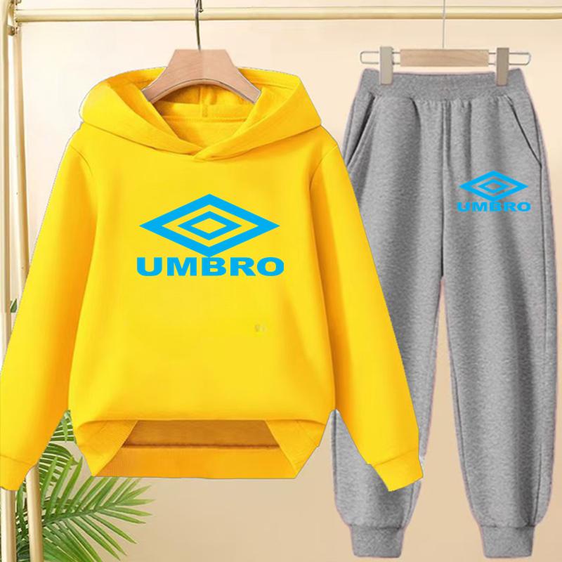 Kinderkleidung Buchstabe Marke Aufdruck Hoodie Pullover 3-12 Jahre Jacke Sweatshirt+Hose 2-teiliges Set Jungen Mädchen Freizeit Sport Jogginganzug