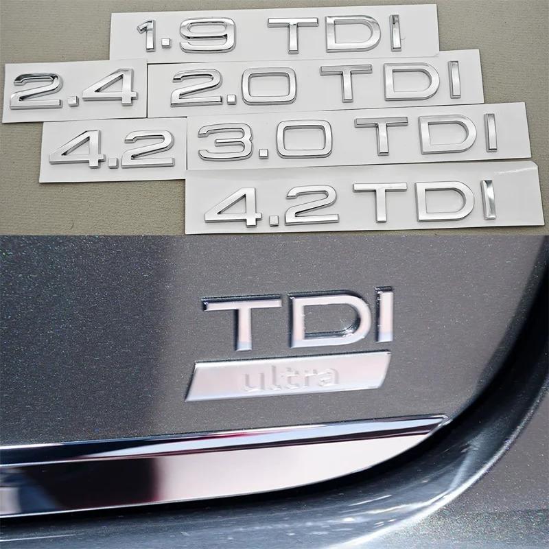 Logo de Voiture ABS 3D 1.9 2.0 2.8 3.0 4.2 TDI 3.6 Autocollant Emblème de Coffre Badge Arrière Pour Audi A3 A4 A5 A6 A7 A8 Q3 Q5 Q7 Q8 Accessoires