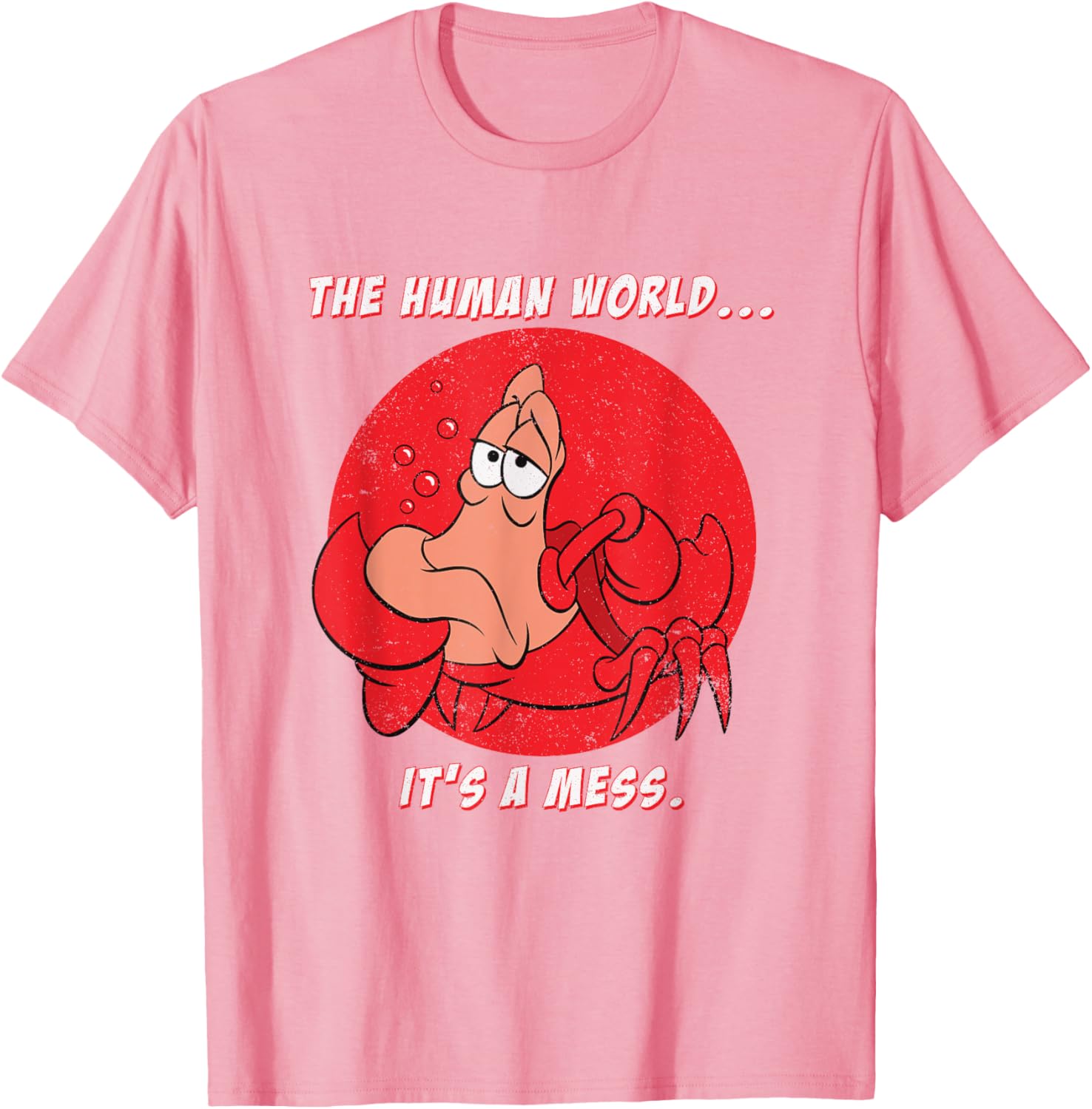 Hot Fashion Casual Disney The Little Mermaid Sebastian The Human World T-Shirt S-4XL Summer XXXL