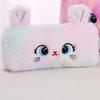 Plush Pencil Case Cartoon Cute Cat Shape Large Capacity Pencil Pouch Soft Fashionable Pen Case for Student