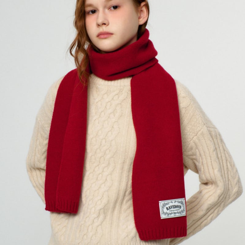 RAVEROUS Basic Plain Muffler_Red