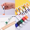 6 Pieces Retractable Shuttle Pens 4 Neon Color in One Ballpoint Pen with Buckle Clip on Top Multi-Color Carabiner Keychain for Office School Supplies