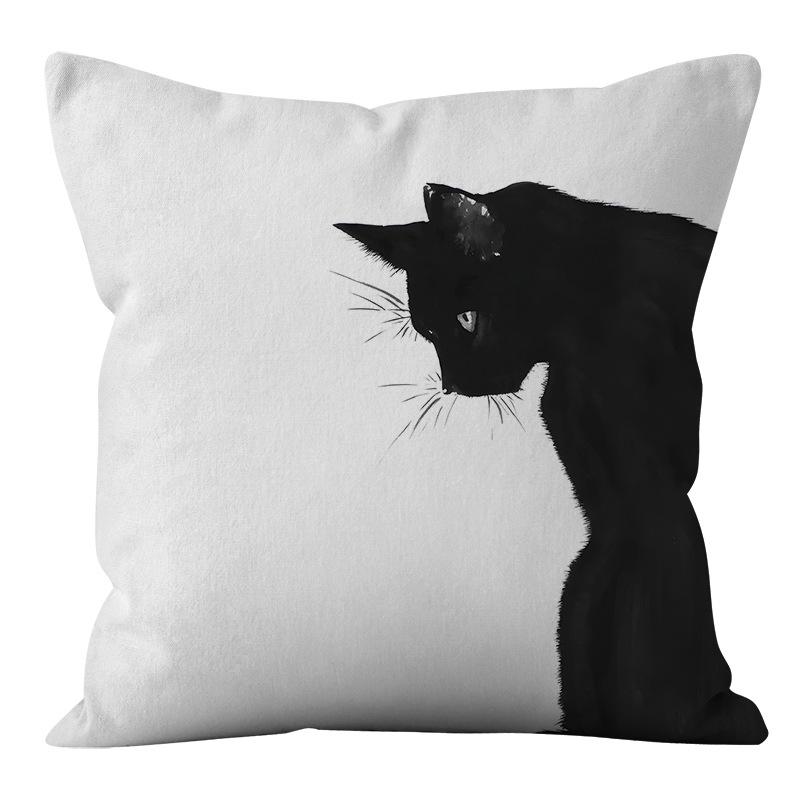 

Скандинавский стиль Инс Простые и легкие роскошные линии Черно-белая клетчатая наволочка Подушка Подушка для перерыва на обед Диванная подушка 45 * 45Cm without pillow core