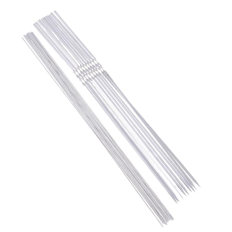 10 Stücke Silber Edelstahl Grillspieß Wiederverwendbare Grill Sticks Bbq Gabel Bbq Utensil Küche Outdoor Camping Werkzeug