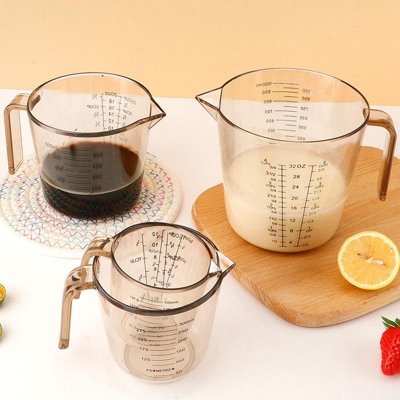Available Double-Sided PS Transparent Measuring Cup (150/300/600/1000ML) with Scale - Ideal Baking Tool