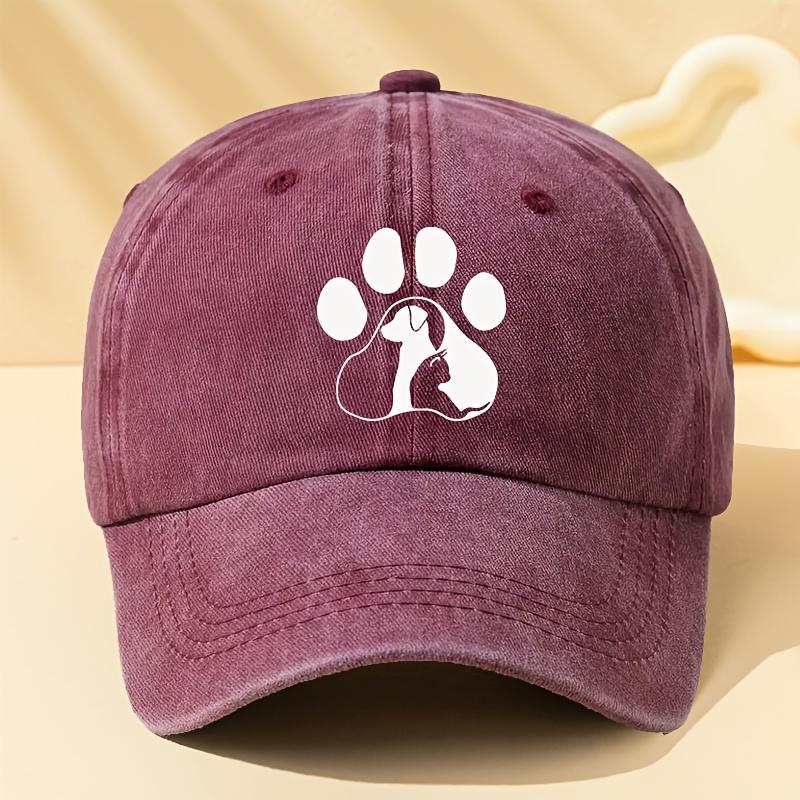 Trendy and Cool Dog Paw Print Baseball Cap for Men and Women for Couples Breathable and Comfortable Outdoor Sports