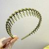 Elegant Solid Color Wave Hairbands For Women Trendy Toothed Non-slip Hair Combs Hair Accessories Girl Face Wash Sports Headbands