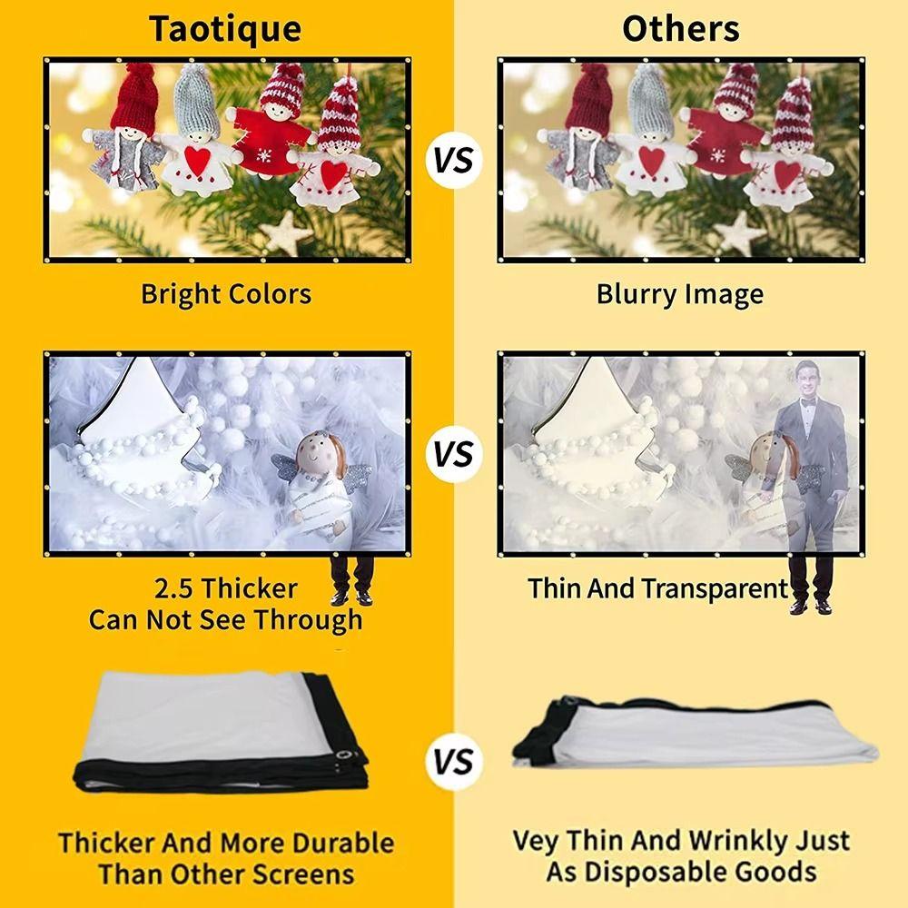 16:9 Foldable Projection Screen Polyester Folding Soft Screen Projector Screen  Camping